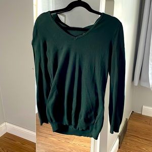 Forest green cross back sweater
